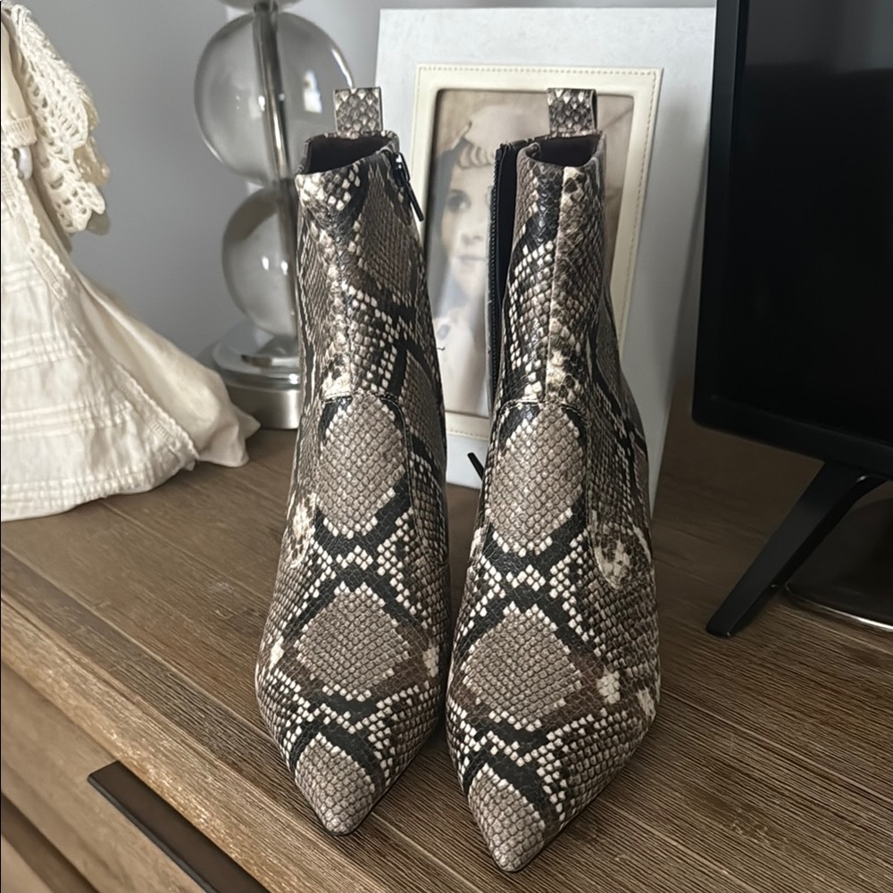 Franco Sarto Brown Ankle Booties with Sleek Silhouette